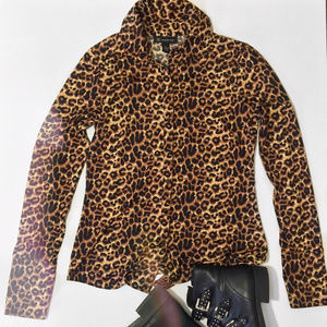 INC International Concept Blouse Leopard Print